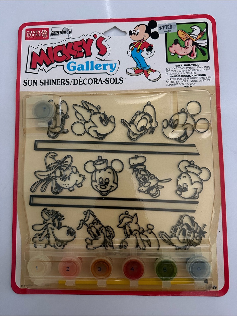 Disney Vintage Gallery Sun Shiners Paint Craft Kit Mickey Minnie Donald Goofy